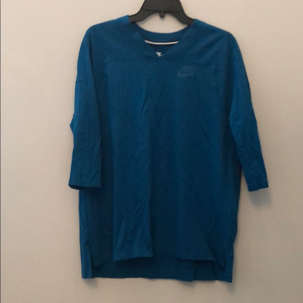 Nike Teal 3/4 Sleeve Cotton Print Tee - L